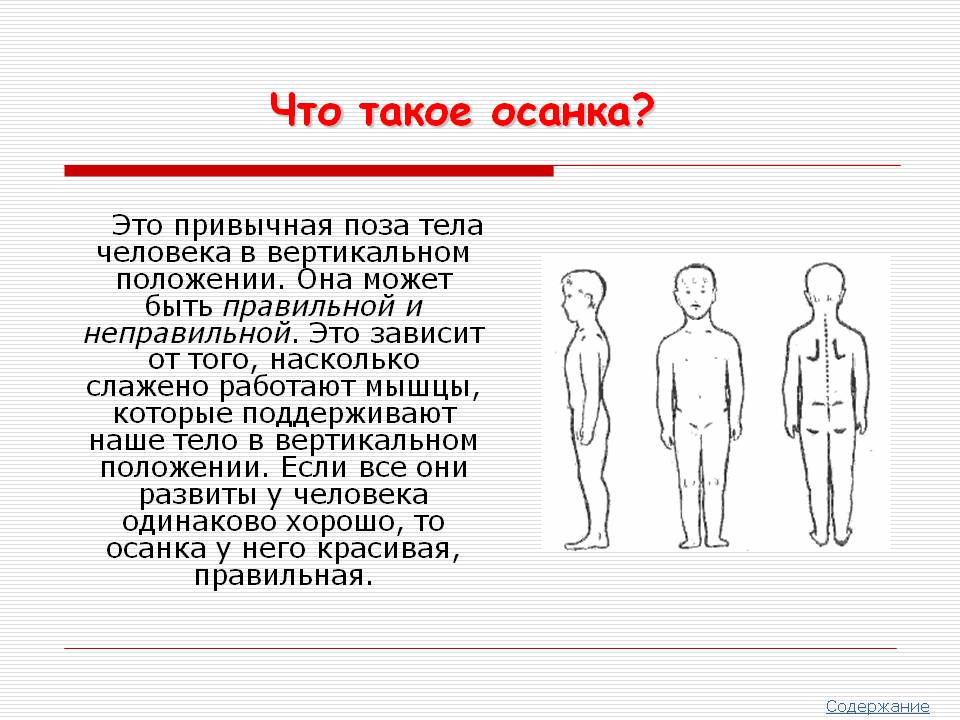 Привычная поза тела человека