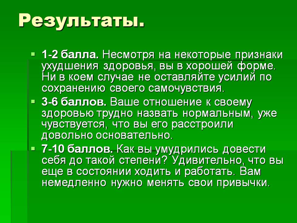 Результаты