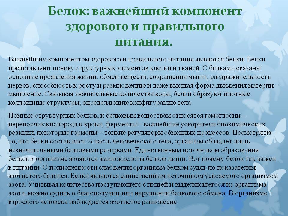 Белок: важнейший компонент здорового и правильного питания