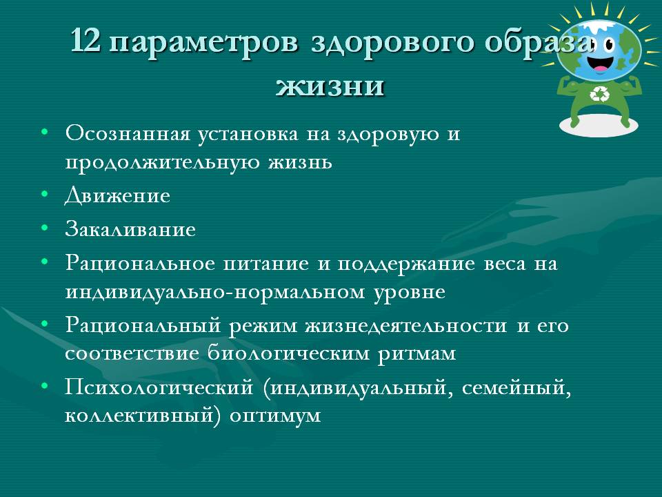 12 параметров здорового образа жизни