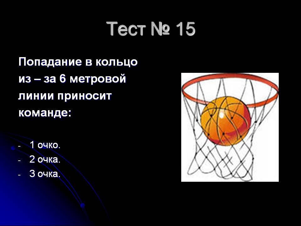 Попадание в кольцо