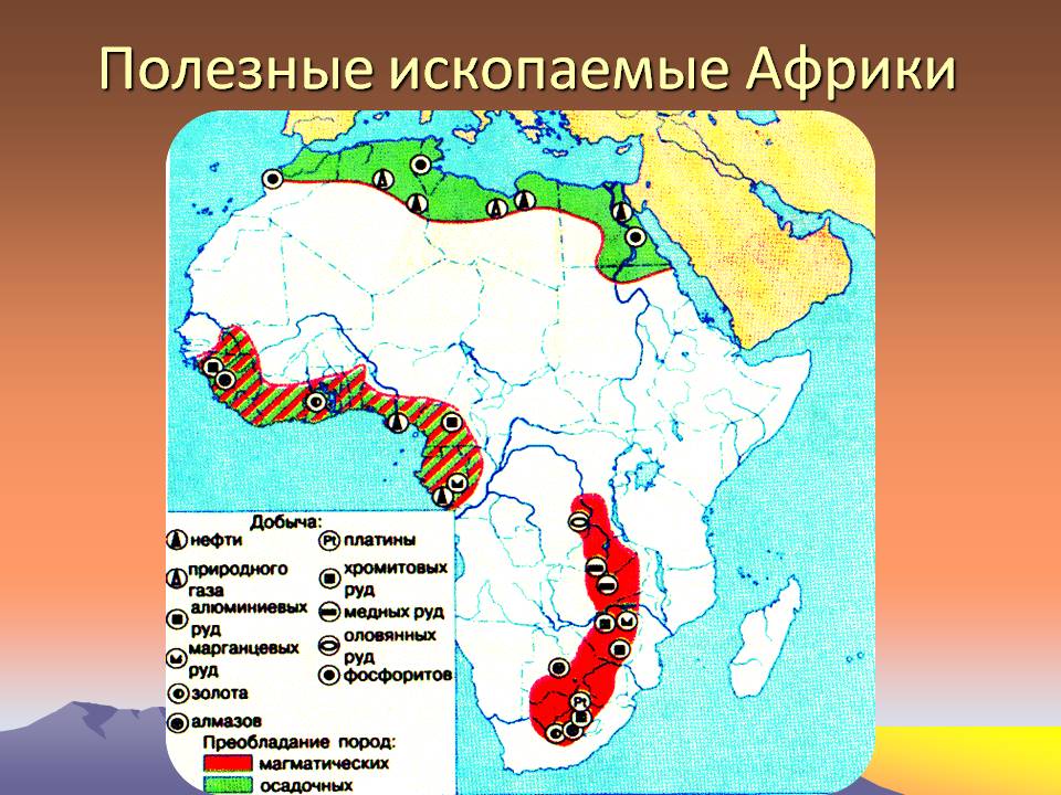 Полезные ископаемые Африки