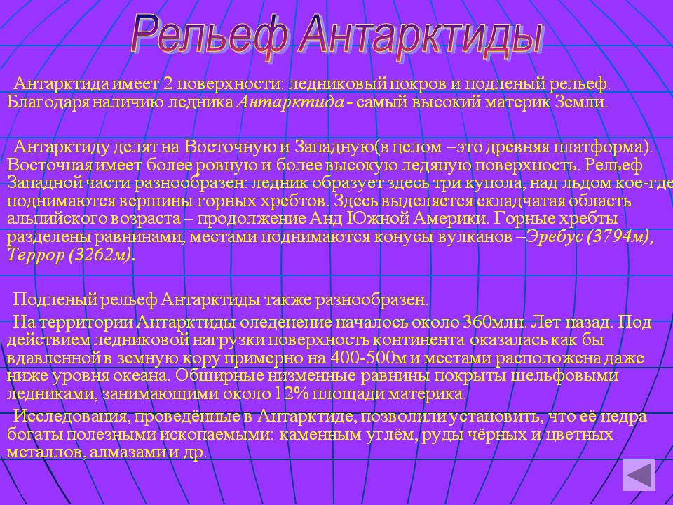 Рельеф Антарктиды