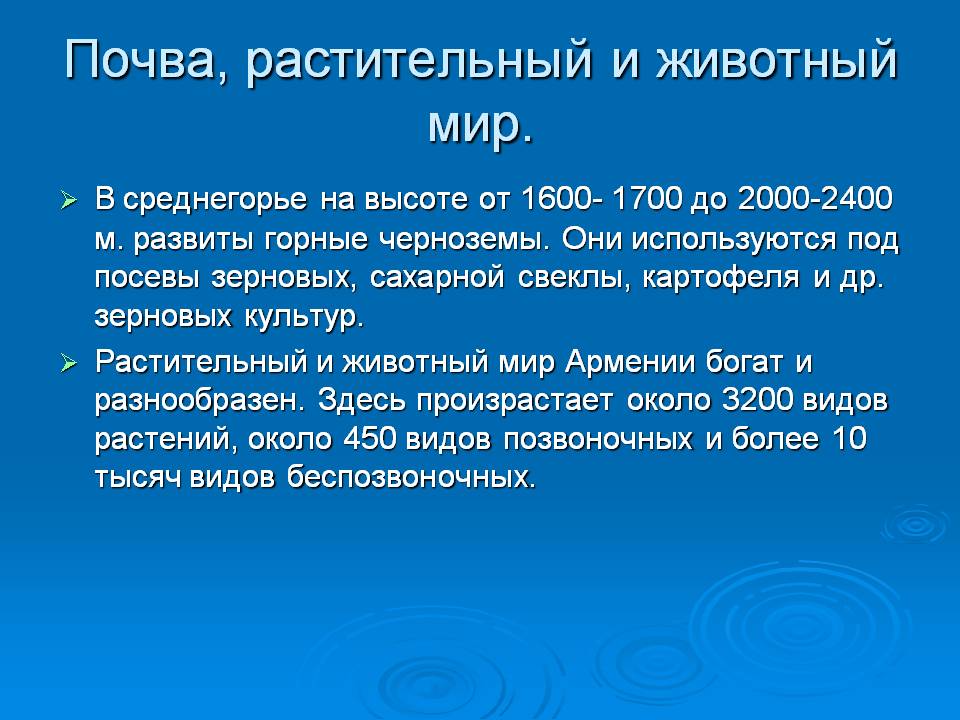Почва, растительный и животный мир