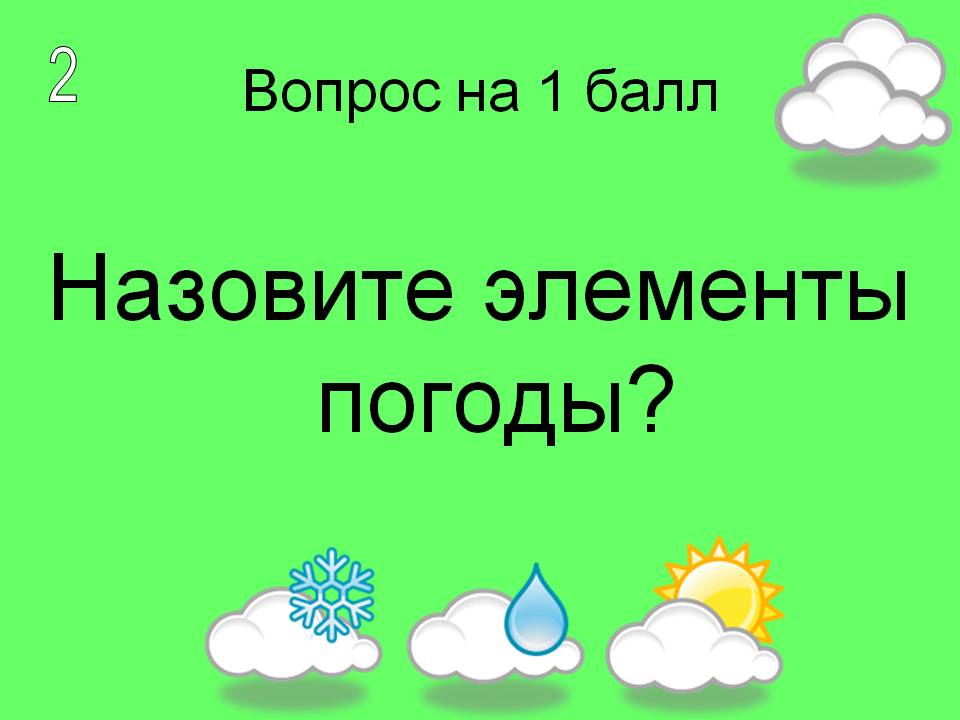 Назовите элементы погоды