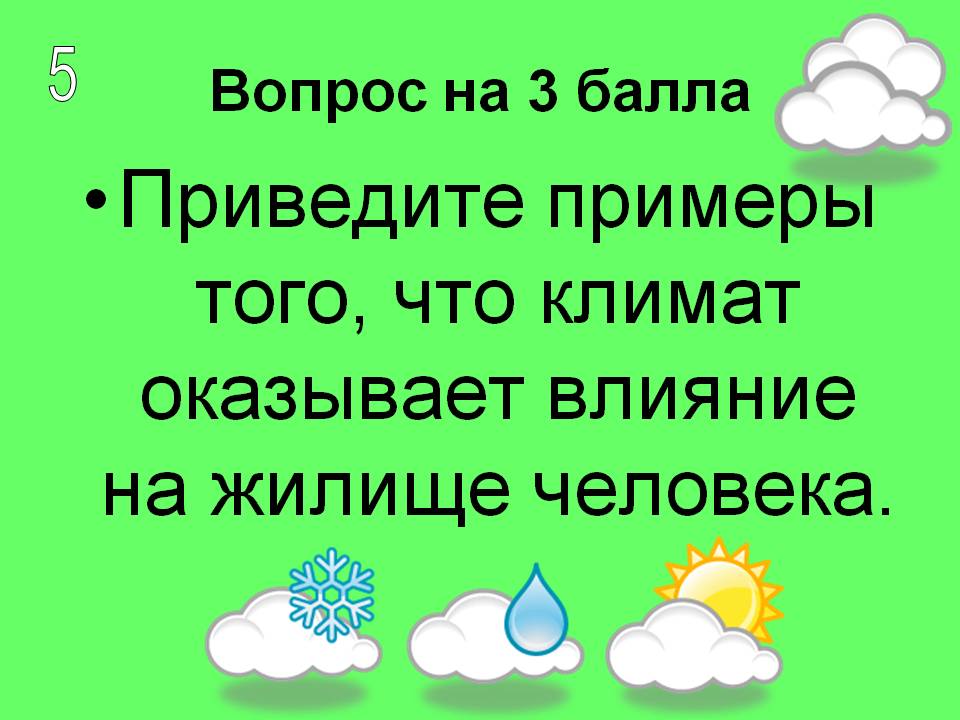 Климат оказывает влияние на жилище человека