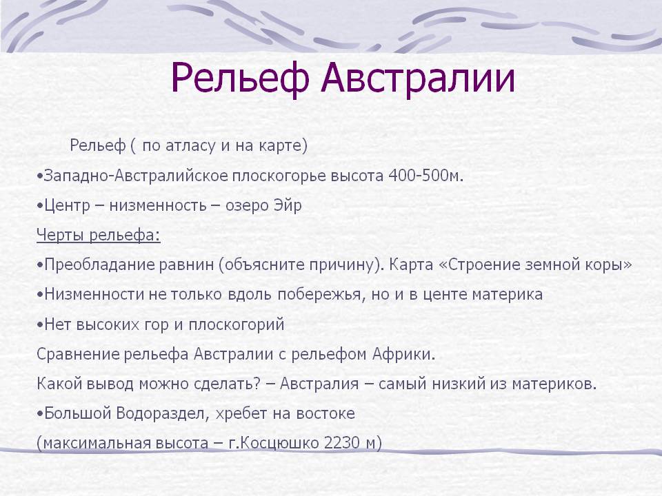 Рельеф Австралии