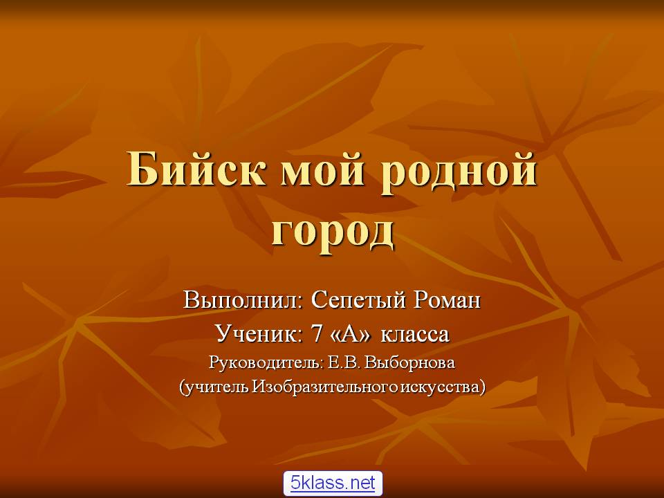 Бийск мой родной город