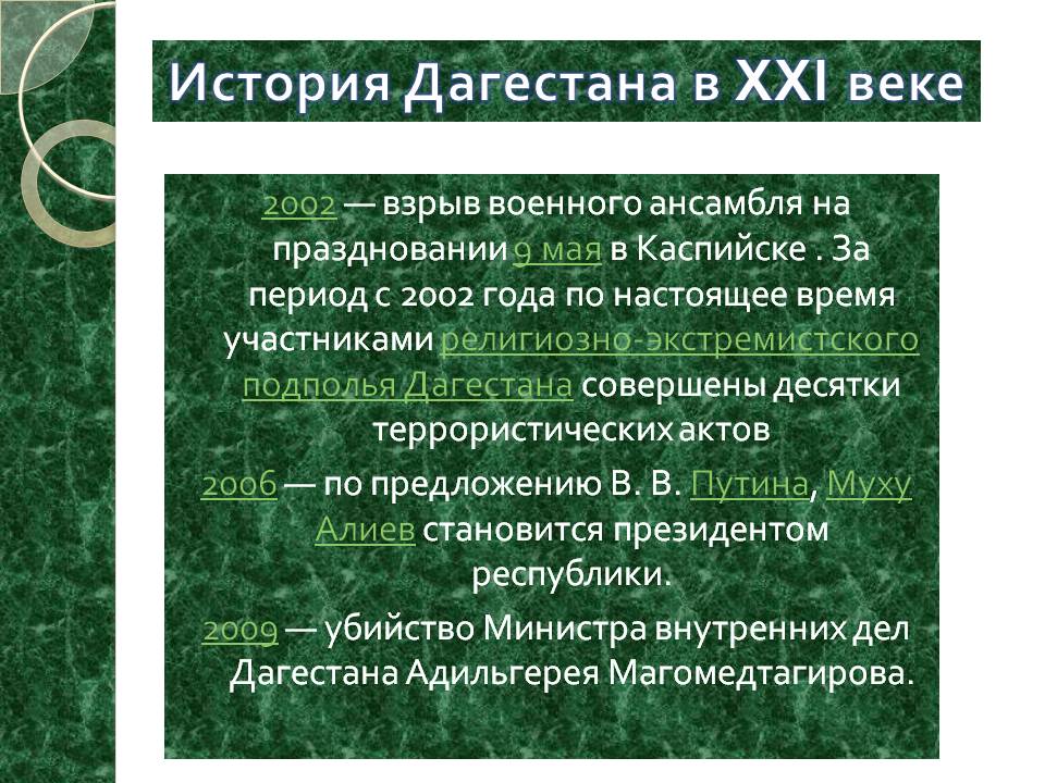 История Дагестана в XXI веке