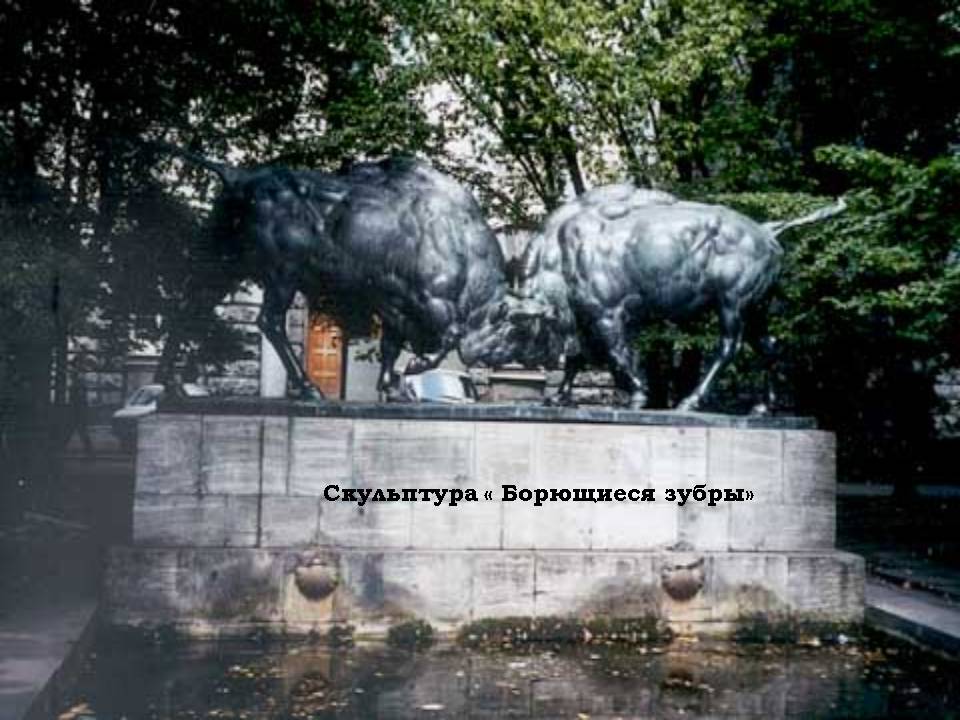 Скульптура « Борющиеся зубры»