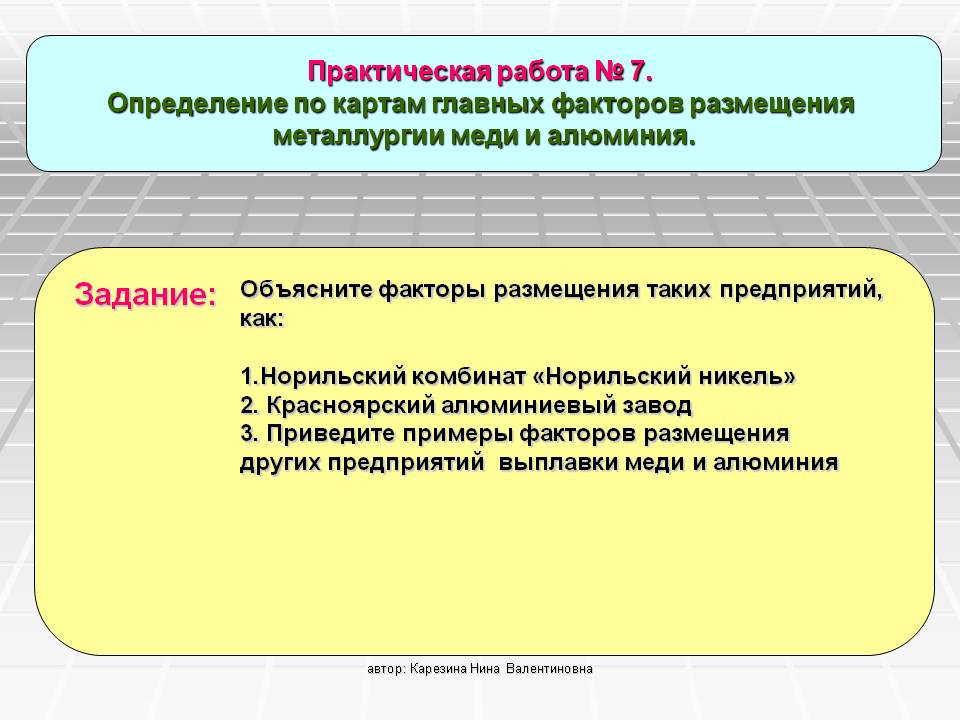 Определение по картам главных факторов размещения