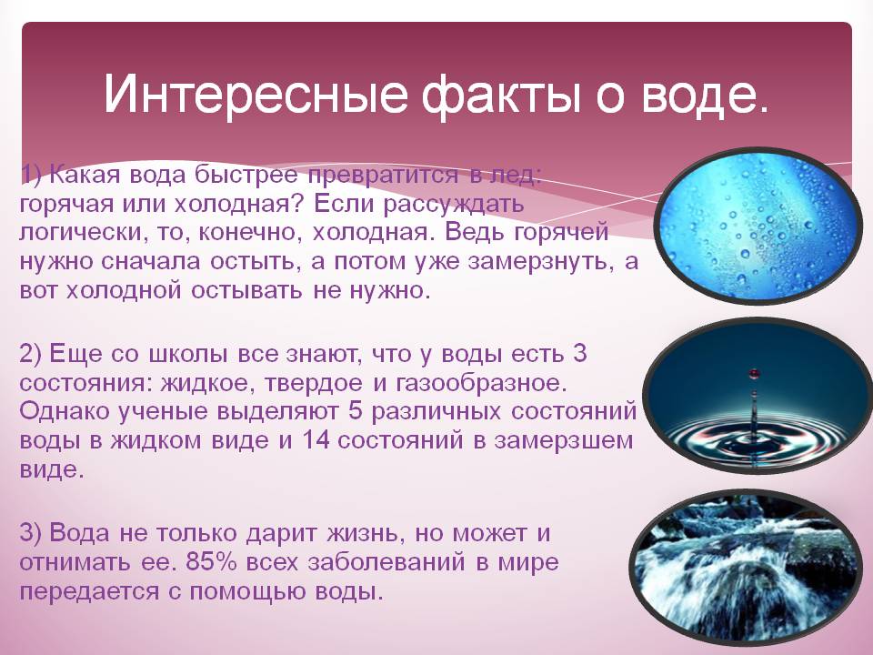 Интересные факты о воде