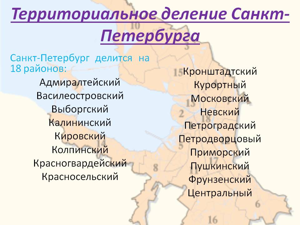 Территориальное деление Санкт-Петербурга