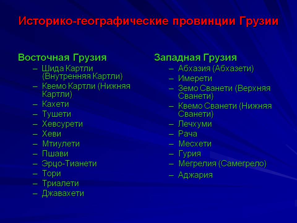 Историко-географические провинции Грузии