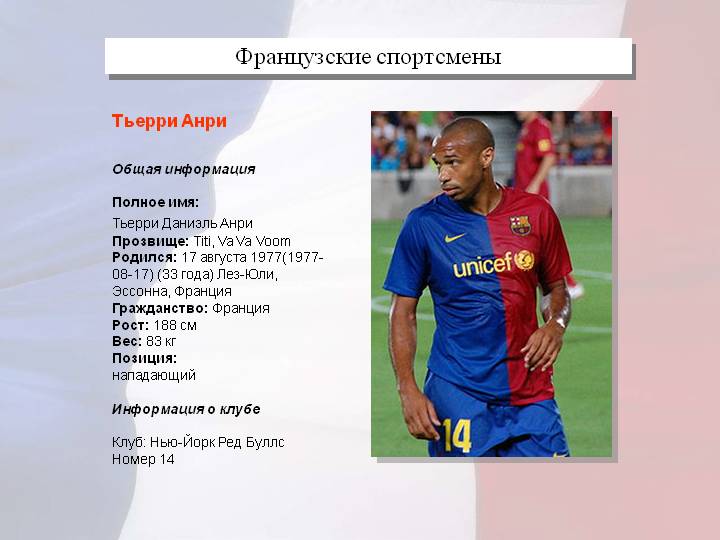 Французские спортсмены