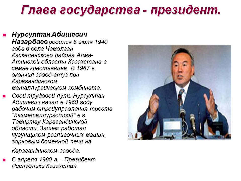 Глава государства - президент