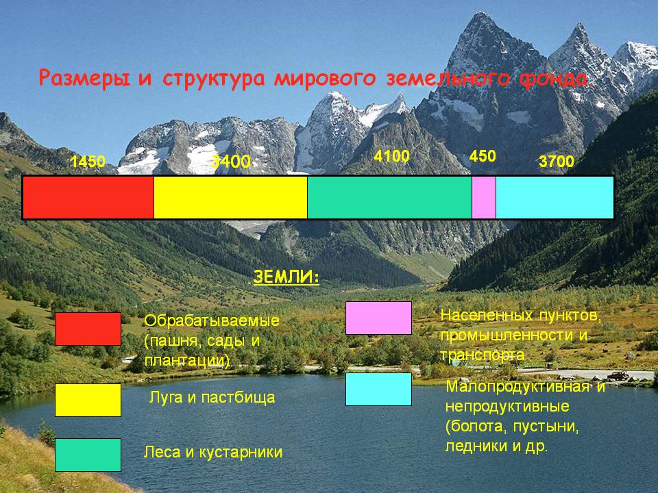 Размеры и структура мирового земельного фонда