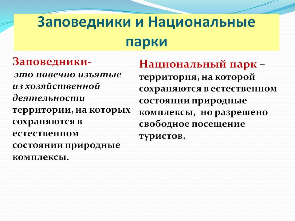 Заповедники и Национальные парки