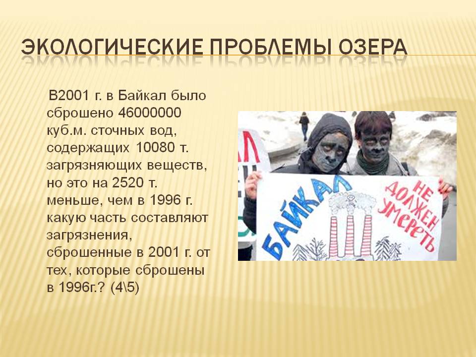 Экологические проблемы озера