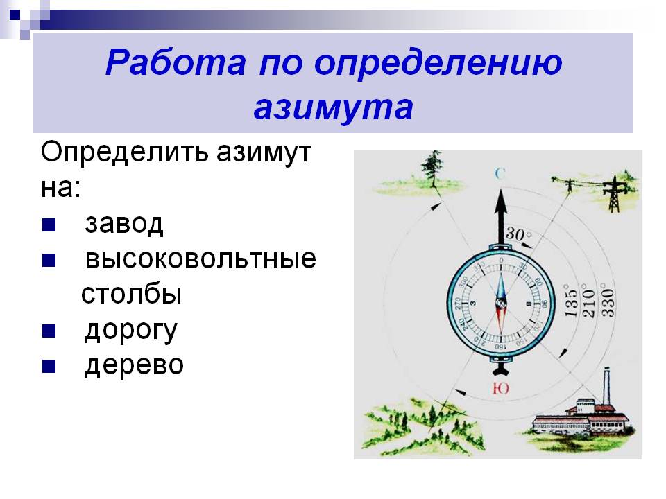 Работа по определению азимута
