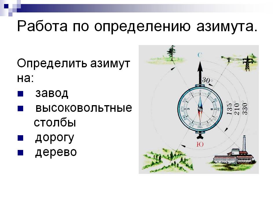 Работа по определению азимута
