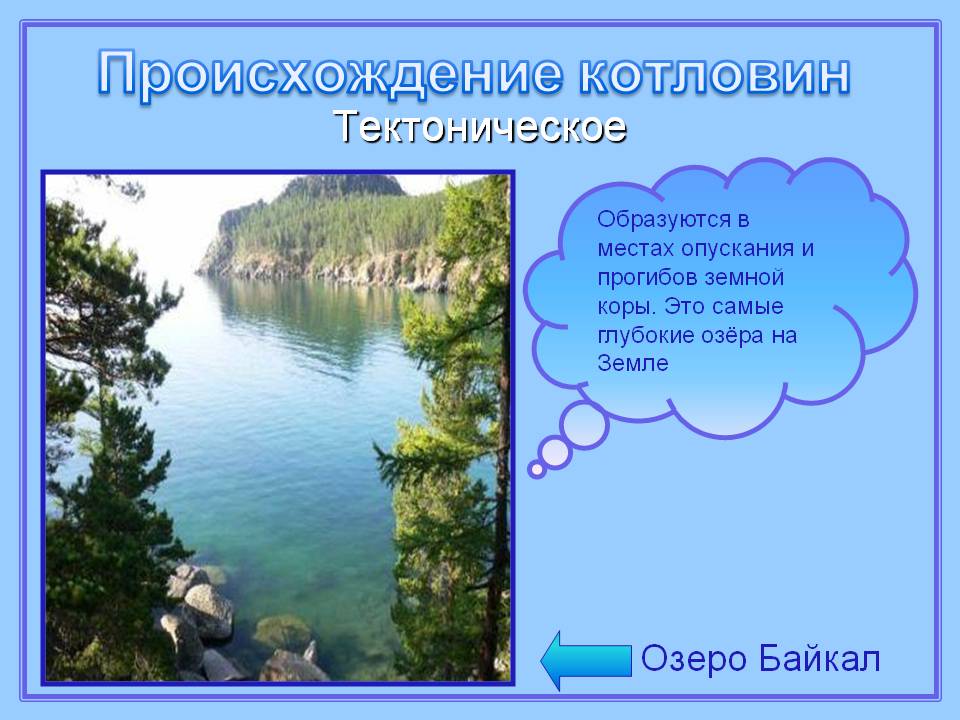 Происхождение котловин