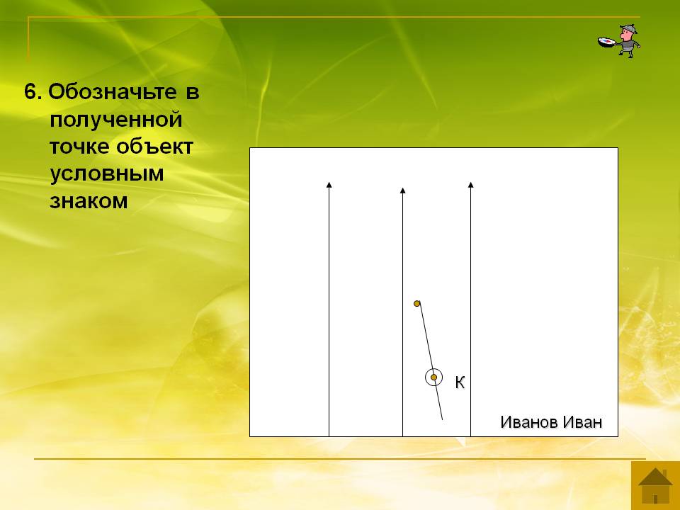 6. Обозначьте в полученной точке объект условным знаком