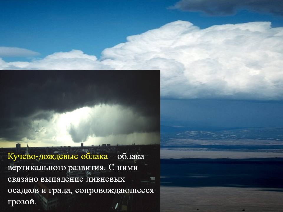 Кучево-дождевые облака – облака вертикального развития