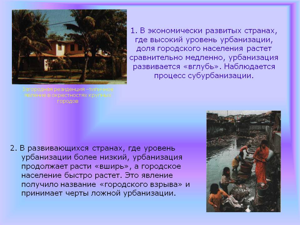 Высокий уровень урбанизации