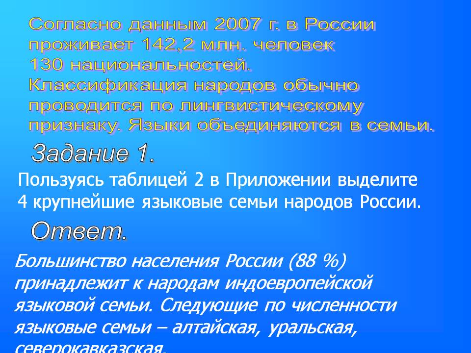 Крупнейшие языковые семьи