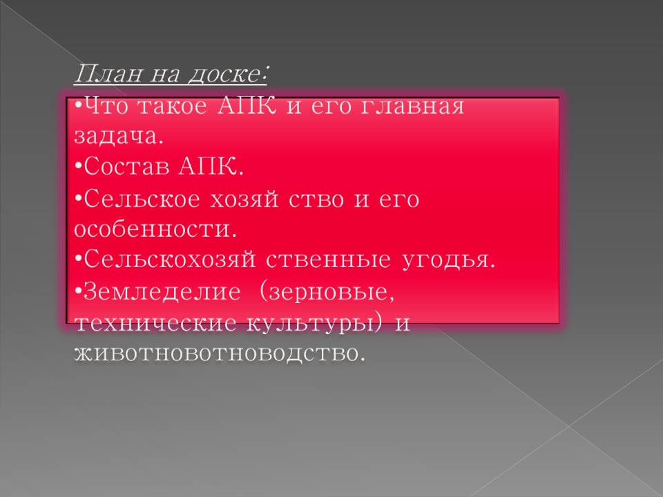 План на доске