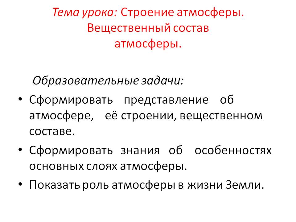 Строение атмосферы