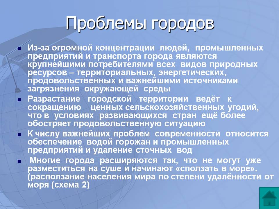 Проблемы городов