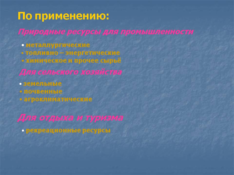 Природные ресурсы для промышленности