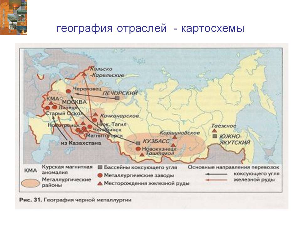 География отраслей - картосхемы
