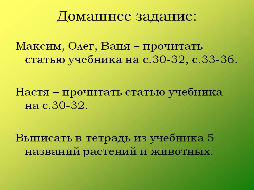 Домашнее задание