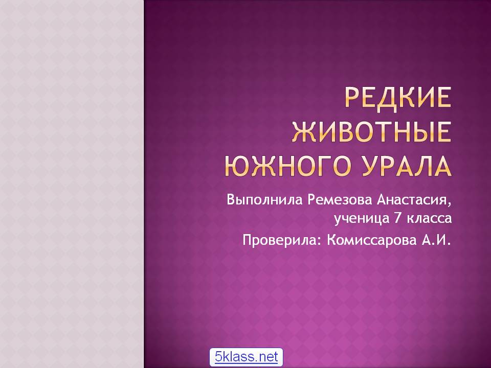 Редкие животные Южного Урала