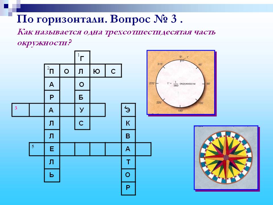 Как называется одна трехсотшестидесятая часть окружности