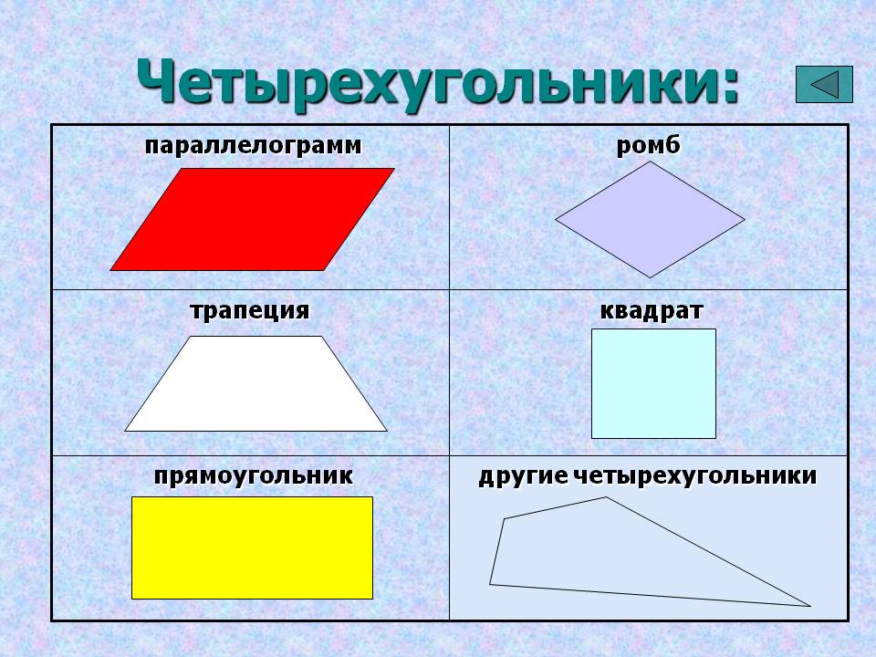 Четырехугольники: