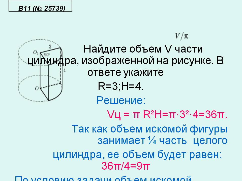 Часть целого цилиндра