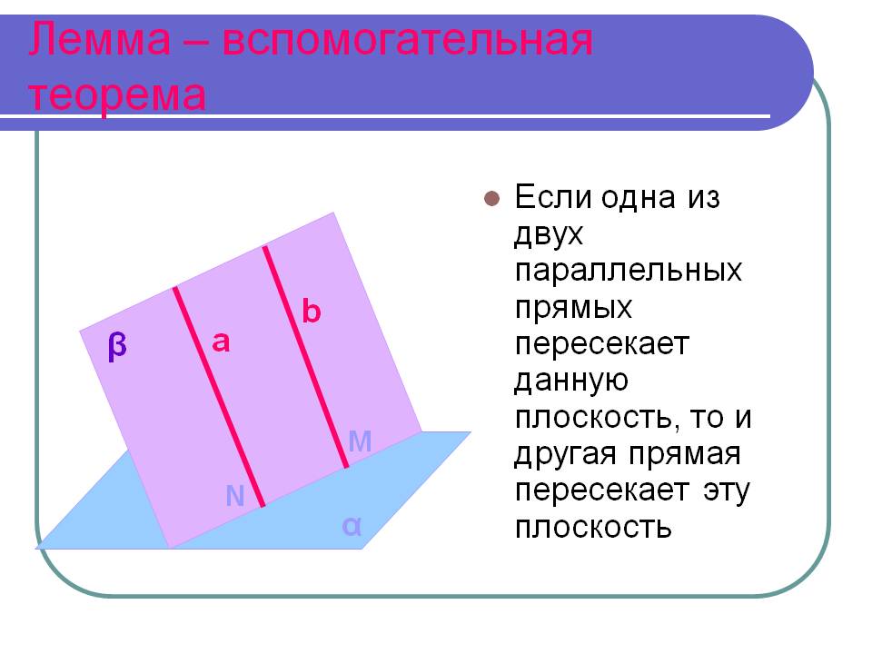 Лемма – вспомогательная теорема