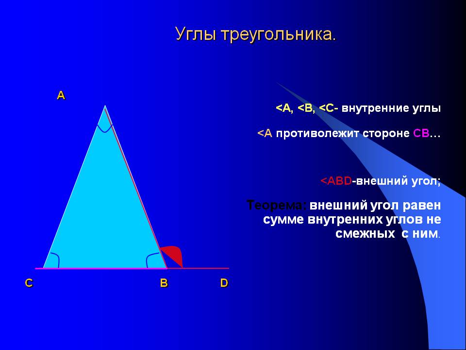 Углы треугольника