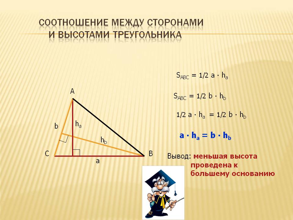 Соотношение между сторонами и высотами треугольника