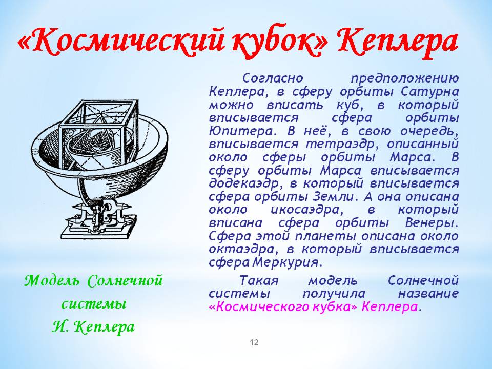 «Космический кубок» Кеплера