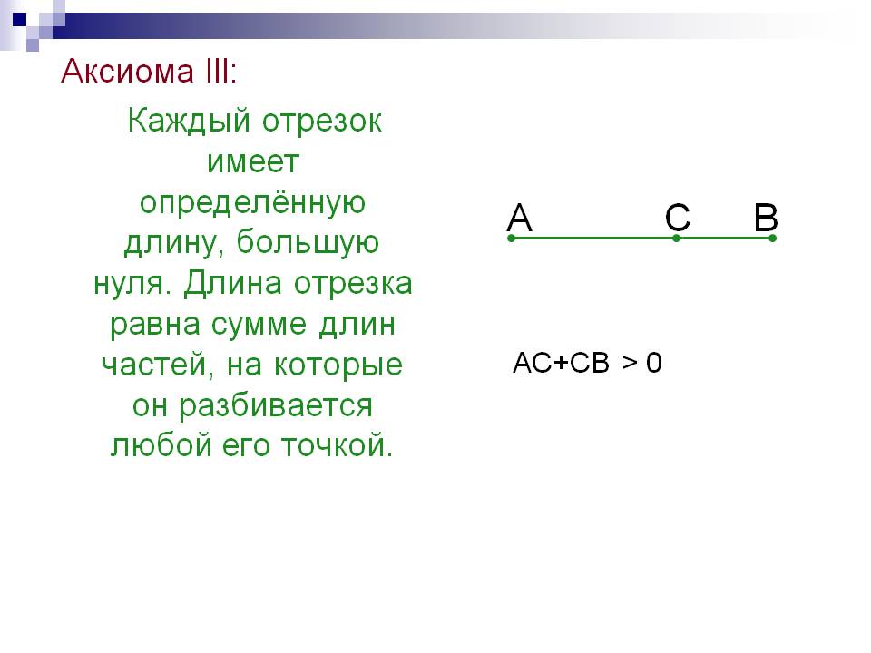 Отрезок имеет определённую длину