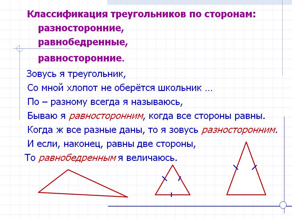 Классификация треугольников по сторонам