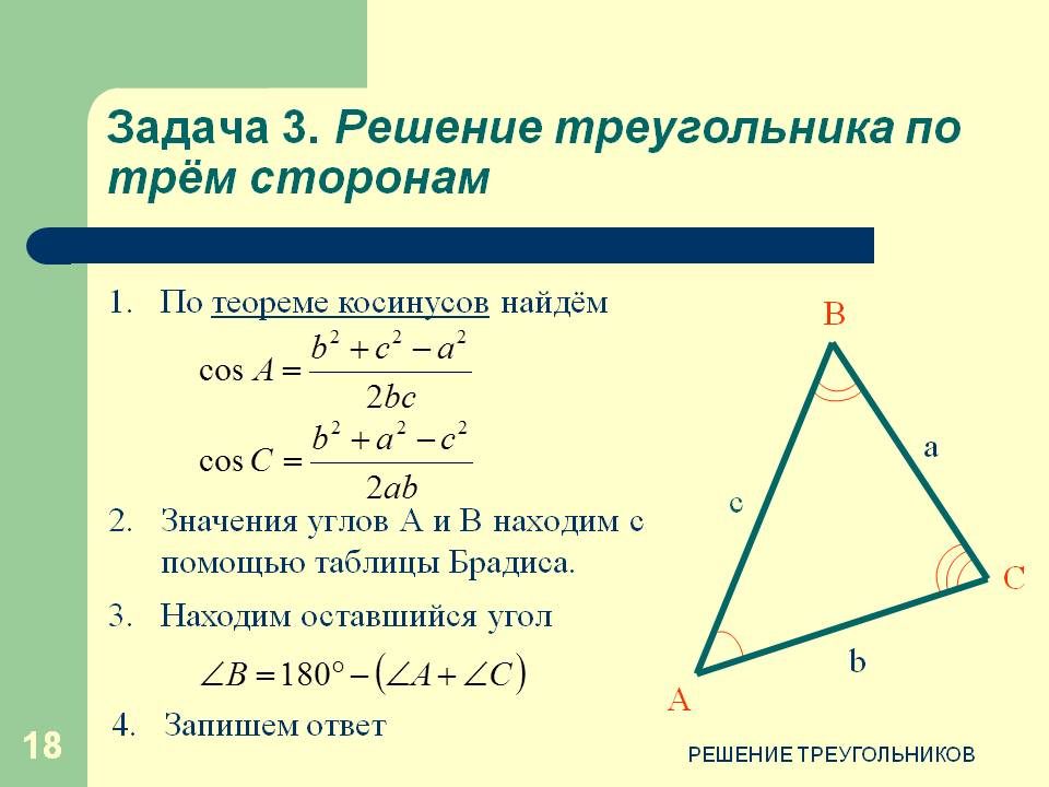 Значения углов