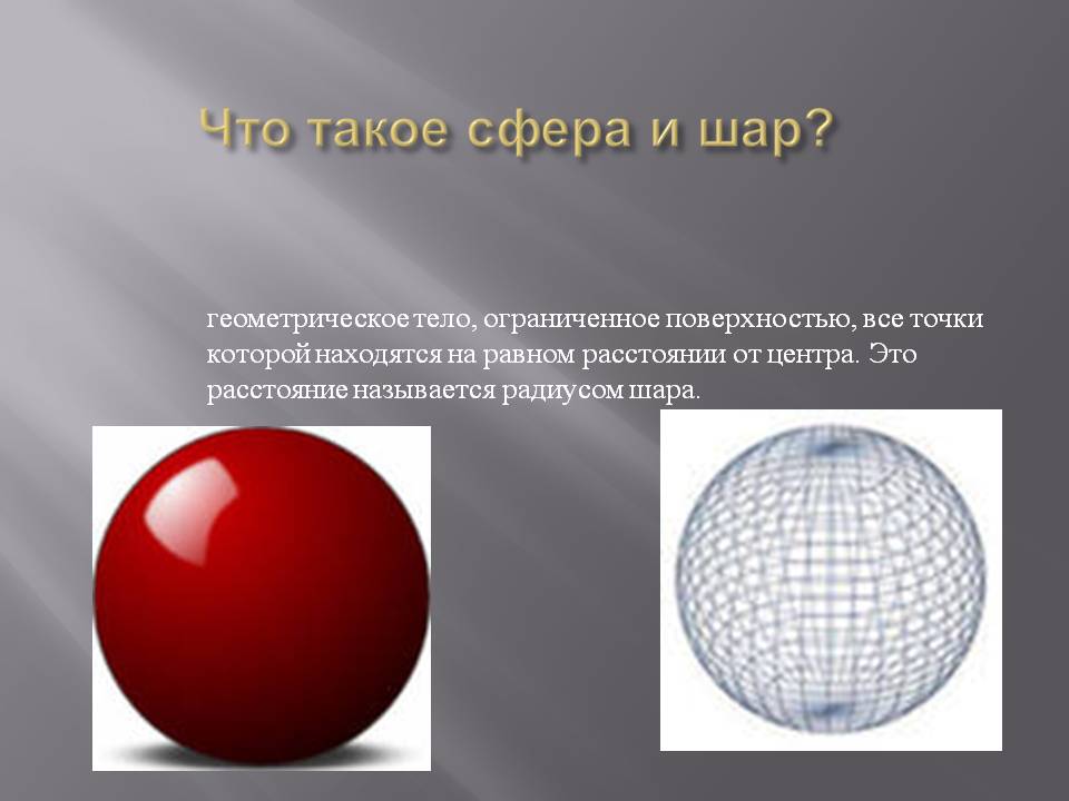 Что такое сфера и шар