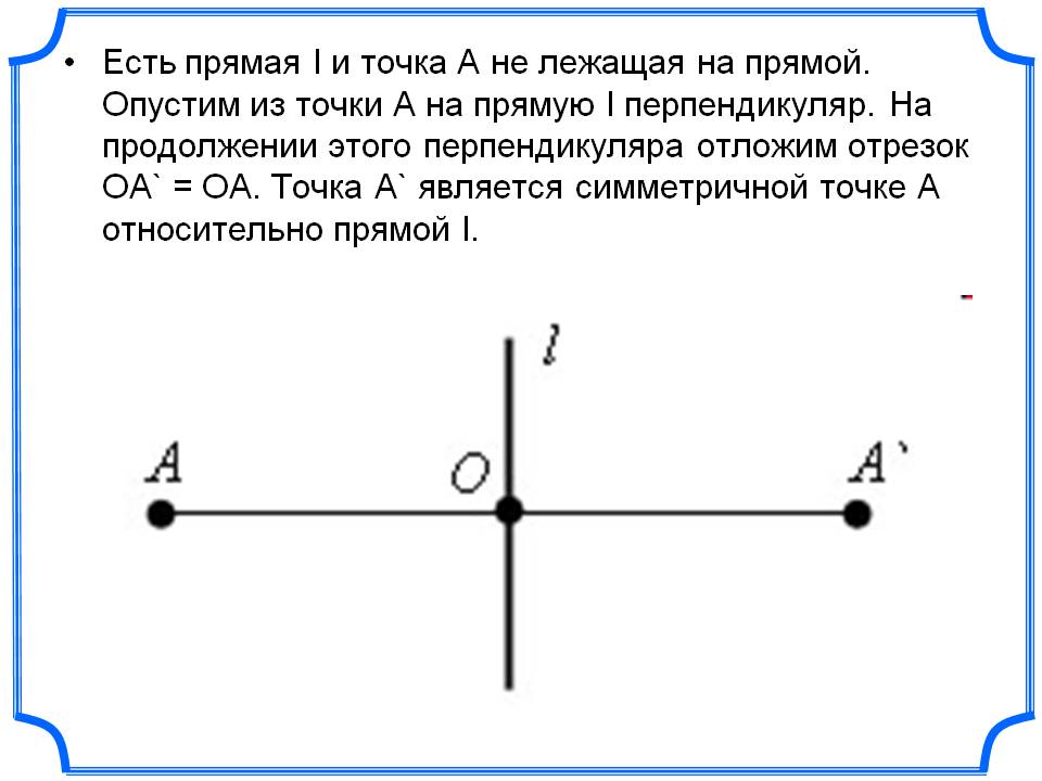Есть прямая l и точка A не лежащая на прямой