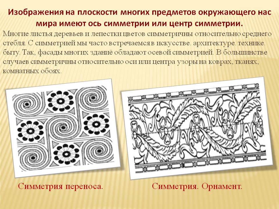 Изображения на плоскости многих предметов окружающего нас мира имеют